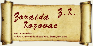 Zoraida Kožovac vizit kartica